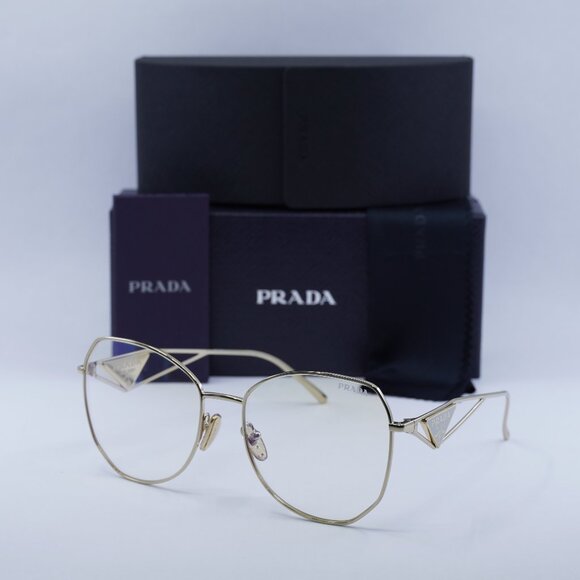 Final Price! Prada PR57YS ZVN08N Pale Gold Eyeglasses 57mm - Picture 1 of 11